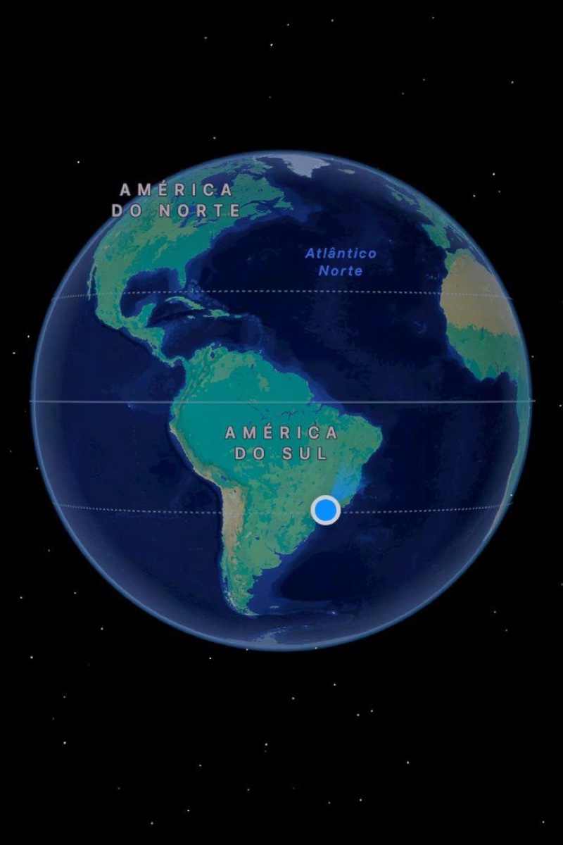 Globo com destaque para a América do Sul